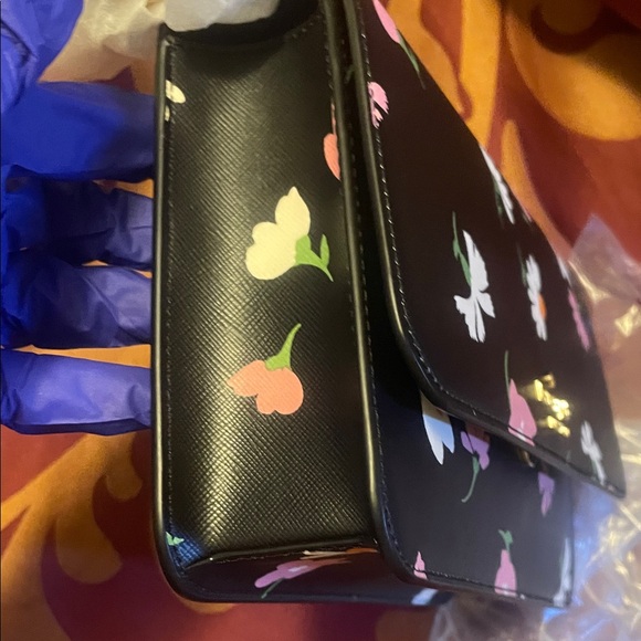 Kate Spade Black and Pink Floral Crossbody Bag - Picture 8 of 17